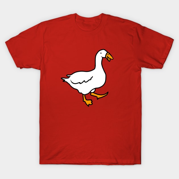 Silly Little Goose Illustration T-Shirt by CatsandBats